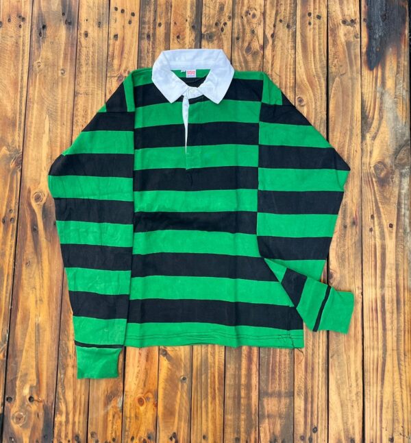 J. Crew 1984 Rugby Green Striped Polo Shirt